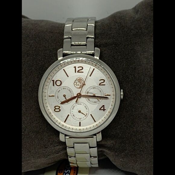 Fossil PR2107 Womens Stainless Steel Analog Silver Dial Quartz Wrist Watch GE139 - Picture 1 of 11
